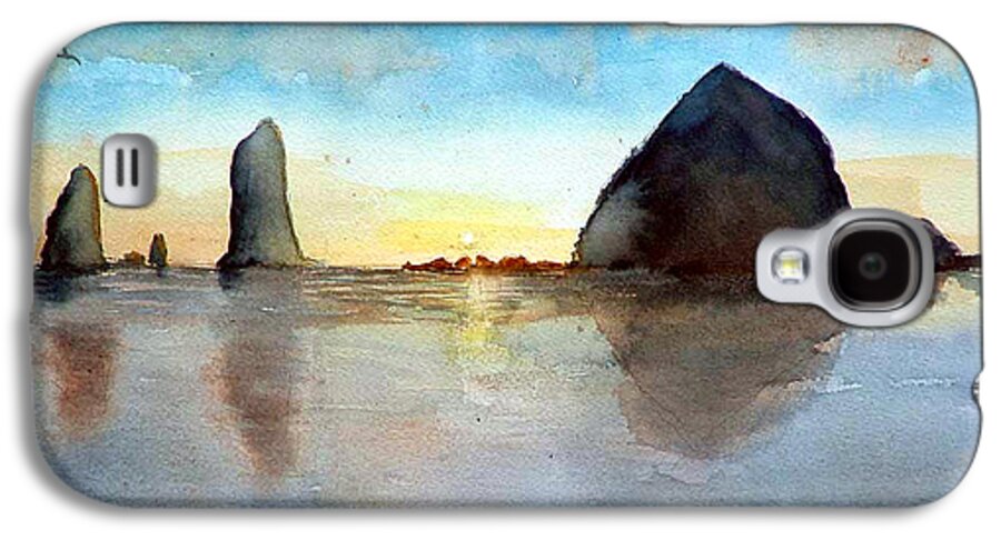 Watercolor Galaxy S4 Case featuring the painting Cannon Beach Sunset by Chriss Pagani