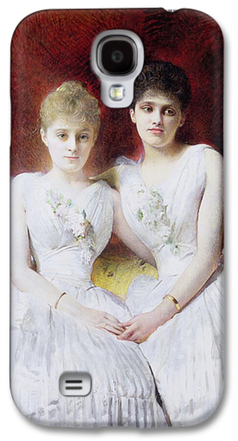 Portrait Galaxy S4 Case featuring the painting Portrait of Marthe and Terese Galoppe by Leon Joseph Bonnat