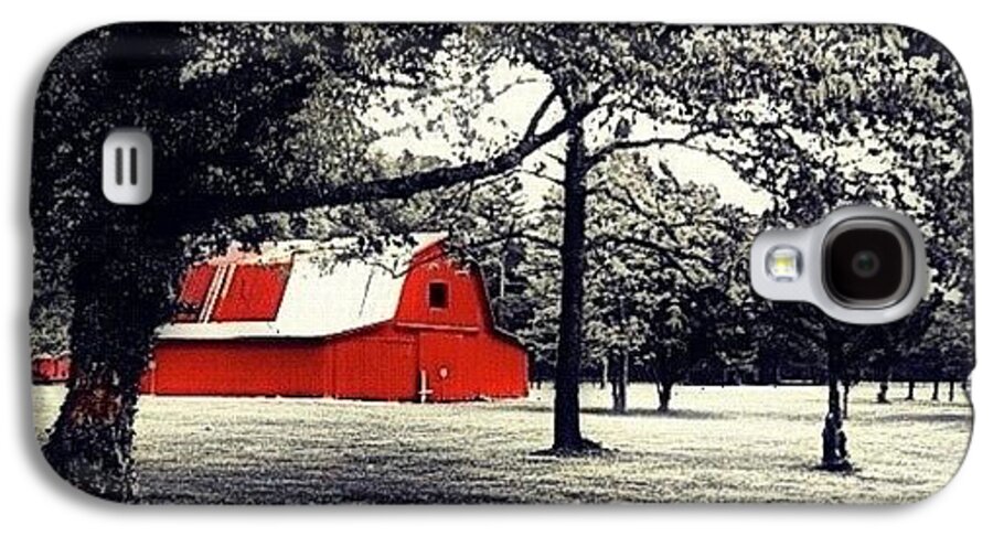 Blackandwhite Galaxy S4 Case featuring the photograph Red Barn by Mari Posa
