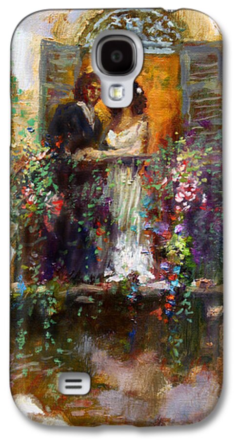 Venice Galaxy S4 Case featuring the painting Romance in Venice fragment balcony by Ylli Haruni