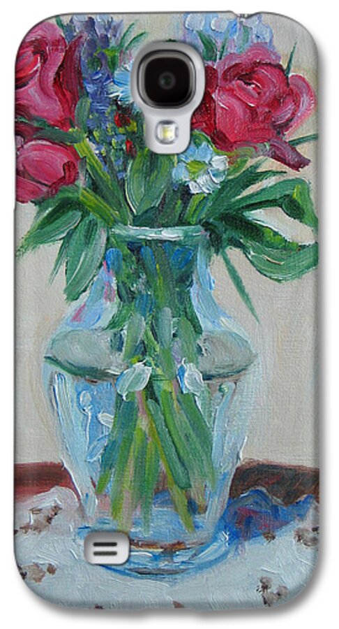 Roses Galaxy S4 Case featuring the painting 3 Roses by Paul Walsh