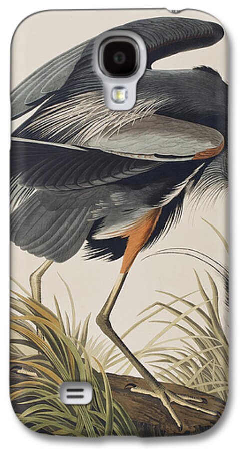 Great Blue Heron Galaxy S4 Case featuring the painting Great Blue Heron by John James Audubon