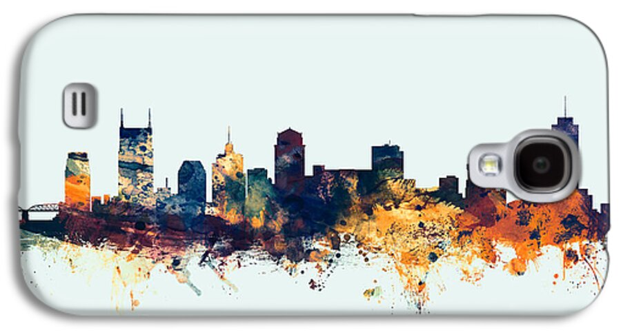 United States Galaxy S4 Case featuring the digital art Nashville Tennessee Skyline #7 by Michael Tompsett