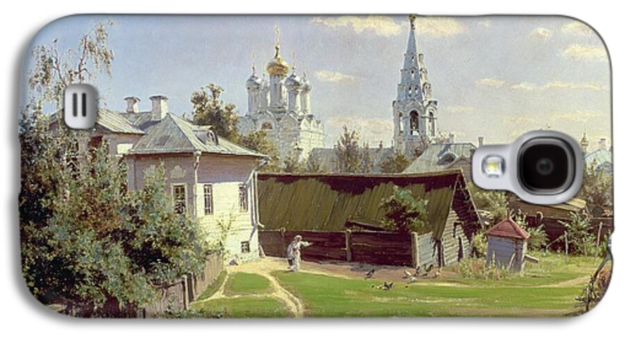 Small Galaxy S4 Case featuring the painting A Small Yard in Moscow by Vasilij Dmitrievich Polenov