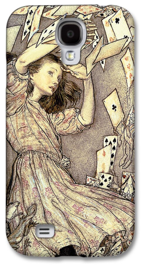 Alice Galaxy S4 Case featuring the drawing Adventures in Wonderland by Arthur Rackham
