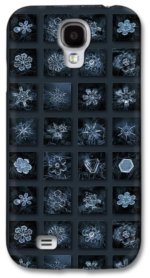 Snowflake Galaxy S4 Case featuring the photograph Snowflake collage - Season 2013 dark crystals by Alexey Kljatov