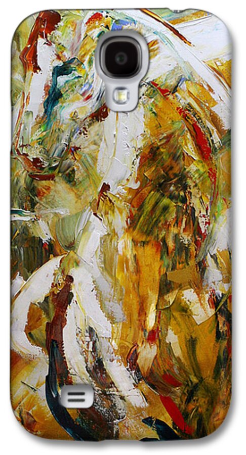 Horse Paintings Galaxy S4 Case featuring the painting Bathed in Gold by Laurie Pace