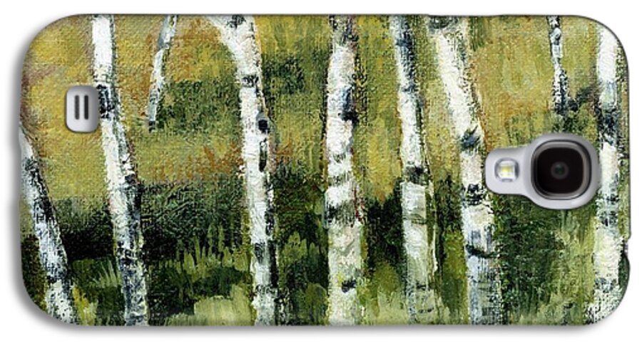 Trees Galaxy S4 Case featuring the painting Birches on a Hill by Michelle Calkins
