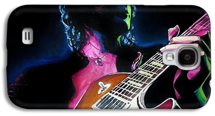 Jimmy Page Galaxy S4 Case featuring the painting Black Dog by Tom Carlton
