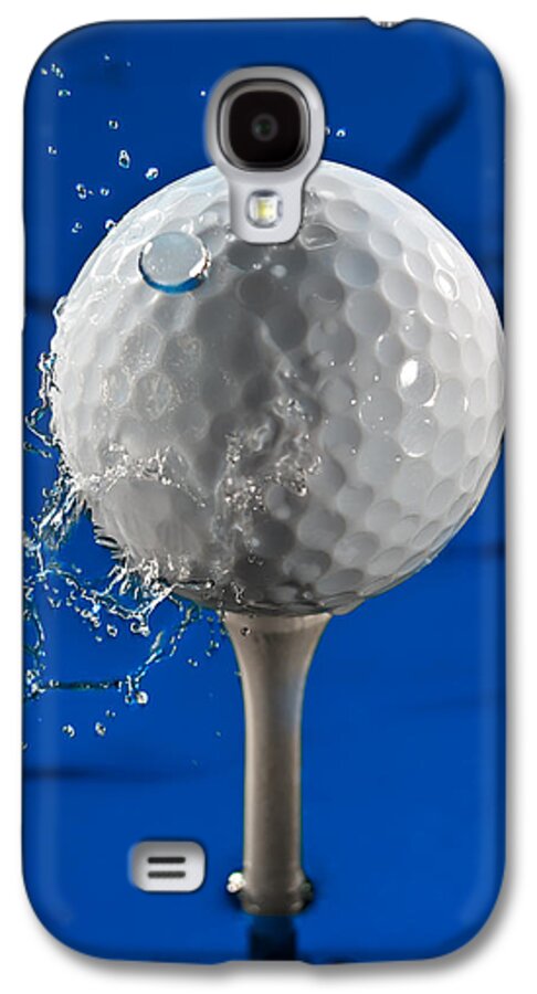Golf Galaxy S4 Case featuring the photograph Blue Golf Ball Splash by Steve Gadomski