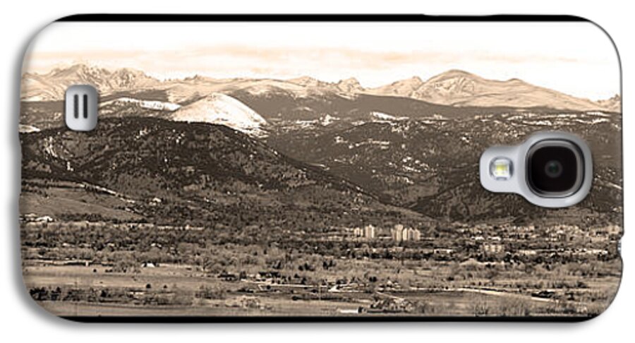 Boulder Galaxy S4 Case featuring the photograph Boulder Colorado Sepia Panorama Poster print by James BO Insogna