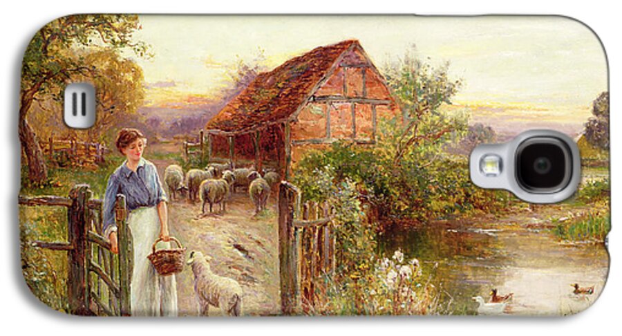 Bringing Home The Sheep By Ernest Walbourn (1872-1927) Galaxy S4 Case featuring the painting Bringing Home the Sheep by Ernest Walbourn