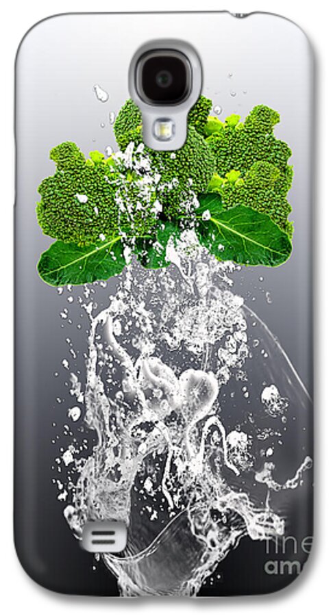 Broccoli Art Mixed Media Galaxy S4 Case featuring the mixed media Broccoli Splash by Marvin Blaine
