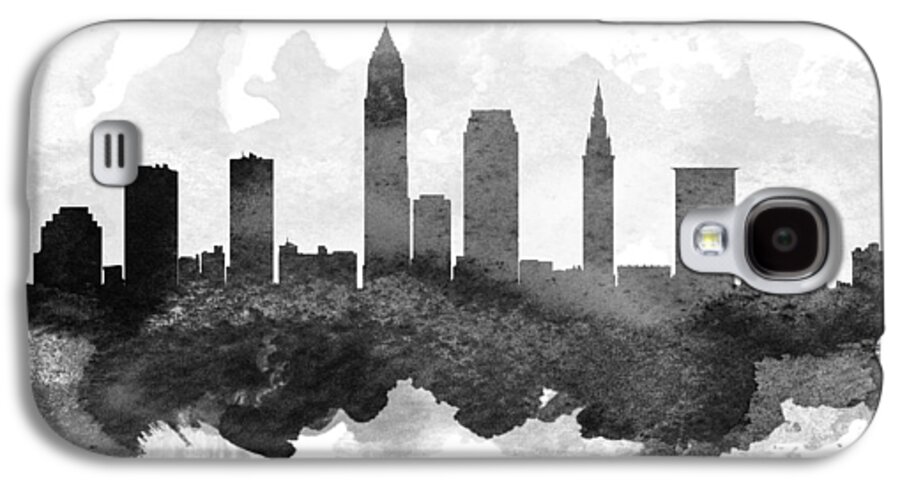 Cleveland Galaxy S4 Case featuring the painting Cleveland Cityscape 11 by Aged Pixel