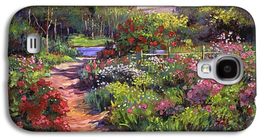 Gardens Galaxy S4 Case featuring the painting Countryside Gardens by David Lloyd Glover