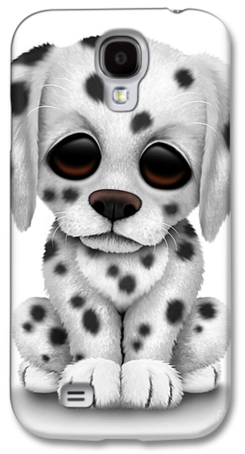 Dalmatian Galaxy S4 Case featuring the digital art Cute Dalmatian Puppy Dog by Jeff Bartels