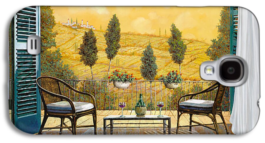 Terrace Galaxy S4 Case featuring the painting due bicchieri di Chianti by Guido Borelli