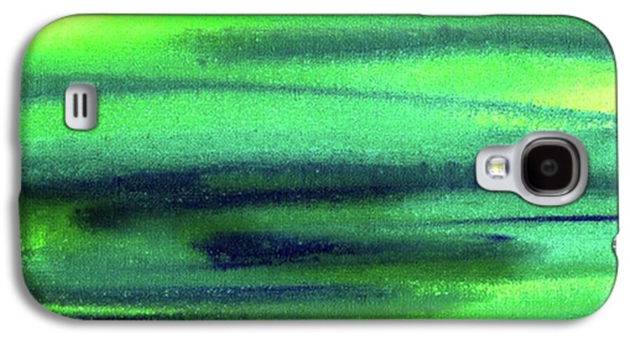 Emerald Galaxy S4 Case featuring the painting Emerald Flow Abstract Painting by Irina Sztukowski