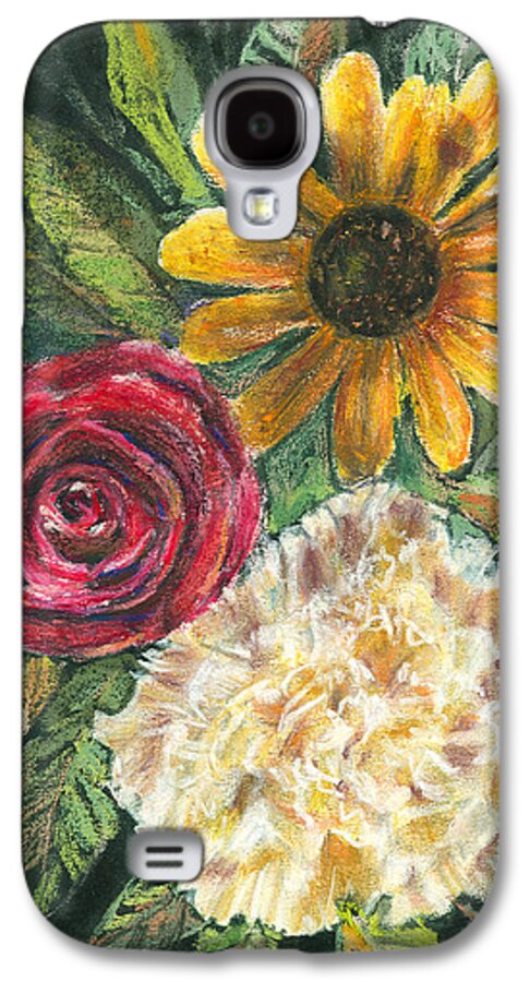 Flower Galaxy S4 Case featuring the pastel Flower Trio by Arline Wagner
