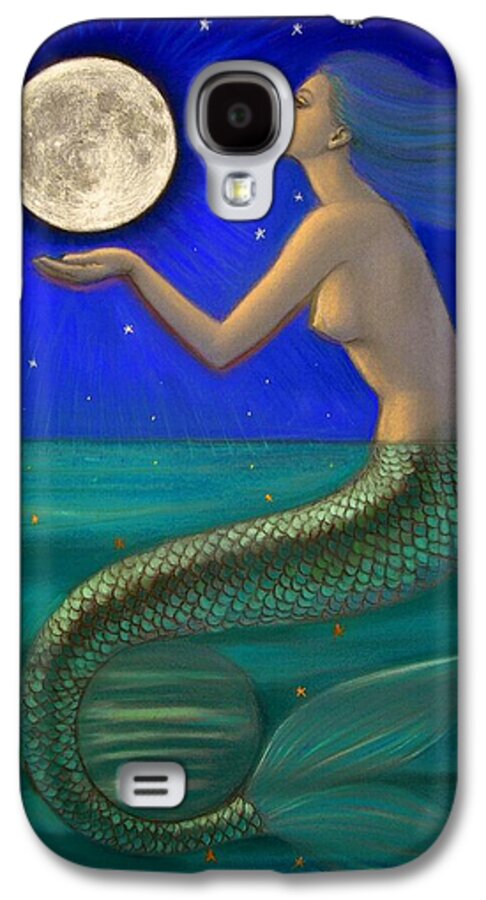 Mermaids Galaxy S4 Case featuring the painting Full Moon Mermaid by Sue Halstenberg