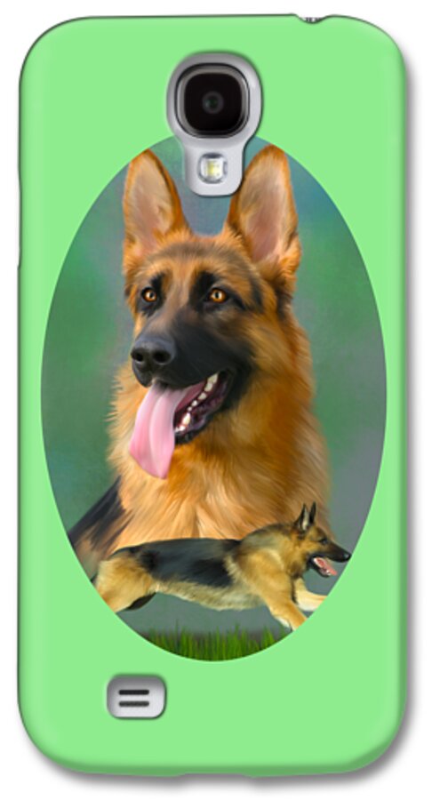 German Shepherd Galaxy S4 Case featuring the painting German Shepherd Breed Art by Becky Herrera