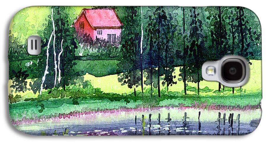 Landscape Galaxy S4 Case featuring the painting Guest House by Anil Nene