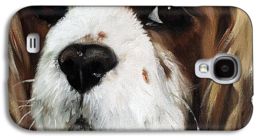 King Charles Spaniel Galaxy S4 Case featuring the painting Here's Looking at You by Mary Sparrow