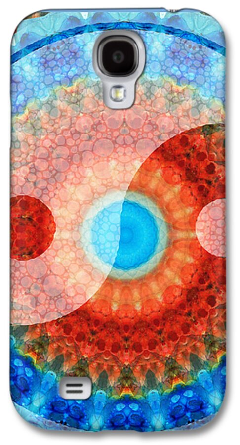 Yin Galaxy S4 Case featuring the painting Ideal Balance Yin and Yang by Sharon Cummings by Sharon Cummings