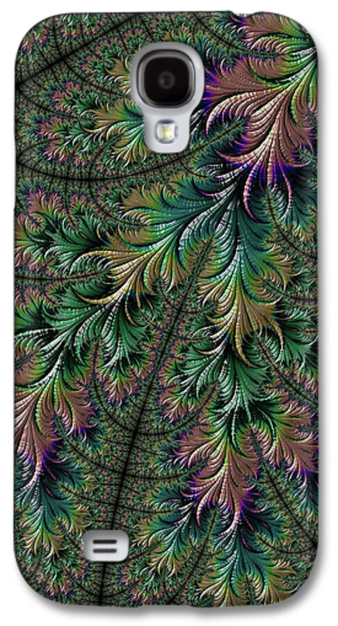 Iridescent Feathers Galaxy S4 Case featuring the digital art Iridescent Feathers by Becky Herrera