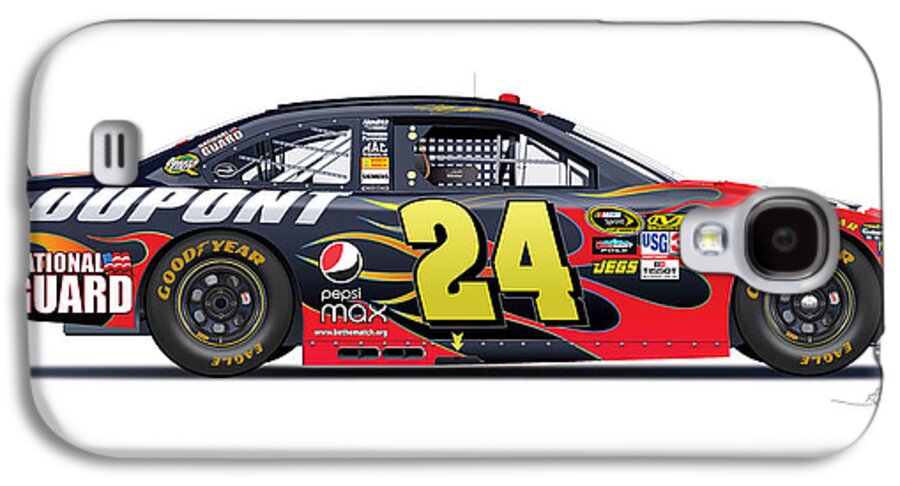 Gordon Race Car Image Galaxy S4 Case featuring the digital art Jeff Gordon NASCAR image by Alain Jamar