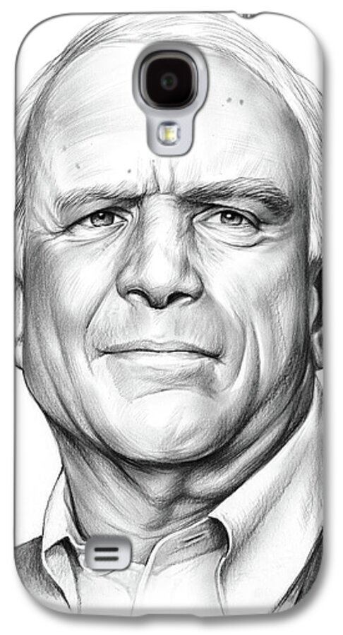 John Mccain Galaxy S4 Case featuring the drawing John McCain by Greg Joens