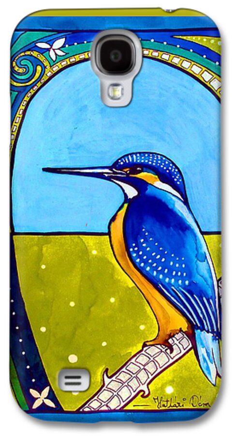 Bird Galaxy S4 Case featuring the painting Kingfisher by Dora Hathazi Mendes