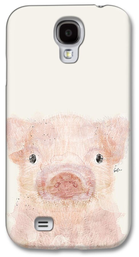 Pig Galaxy S4 Case featuring the painting Little Pig by Bri Buckley