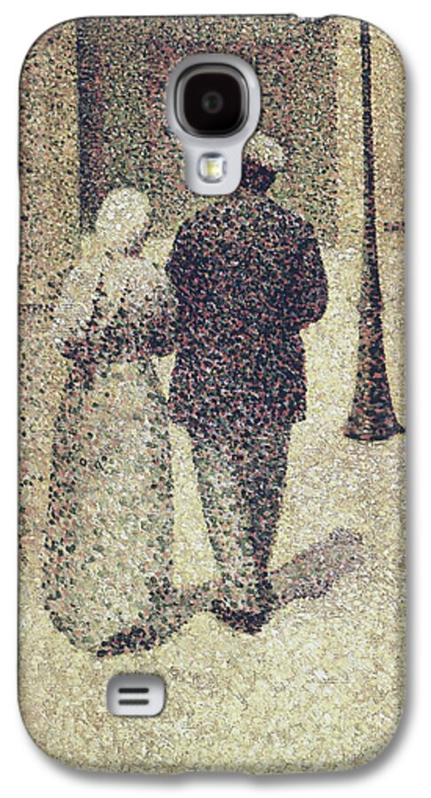 French Art Galaxy S4 Case featuring the painting Man and Woman in the Street by Charles Angrand