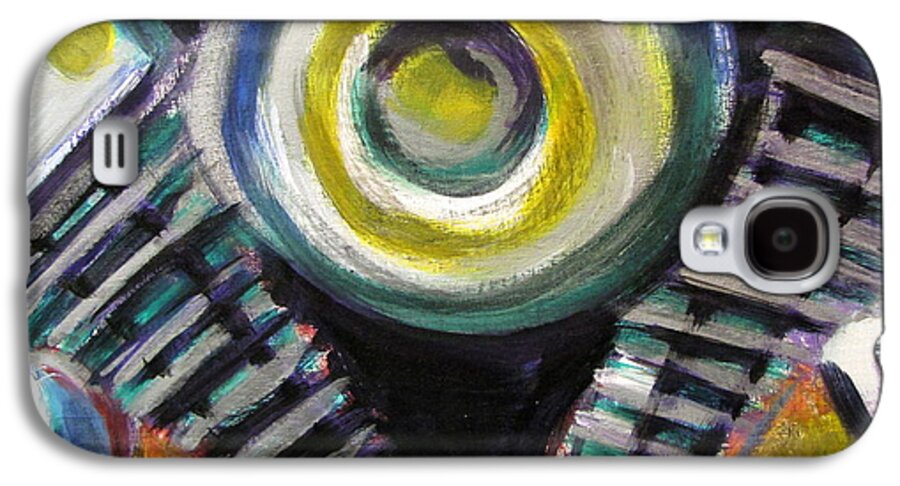 Motorcycle Galaxy S4 Case featuring the painting Motorcycle Abstract Engine 2 by Anita Burgermeister