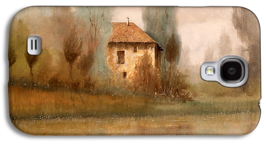 Wood Galaxy S4 Case featuring the painting Nebbiolina Autunnale by Guido Borelli