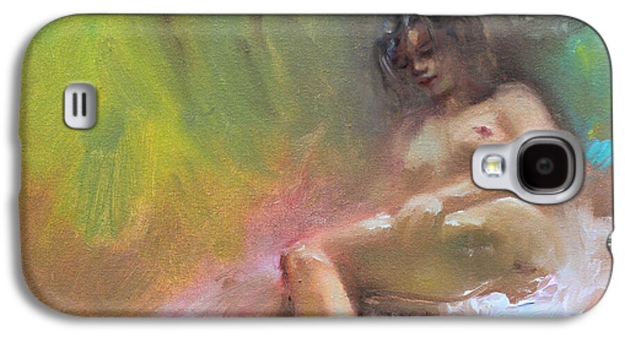 Nude Girl Galaxy S4 Case featuring the painting Nude Study by Ylli Haruni
