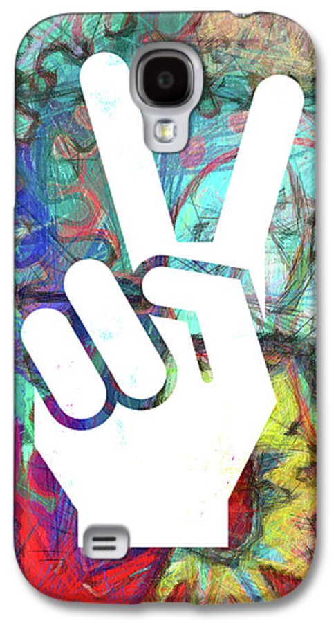 Peace Galaxy S4 Case featuring the digital art Peace Hand Sign 1 by Edward Fielding