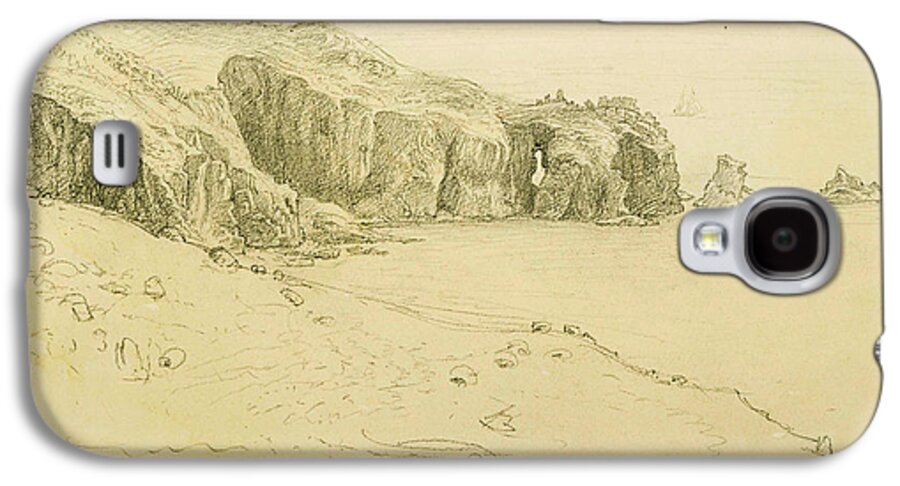Samuel Palmer Galaxy S4 Case featuring the drawing Pele Point, Land's End by Samuel Palmer