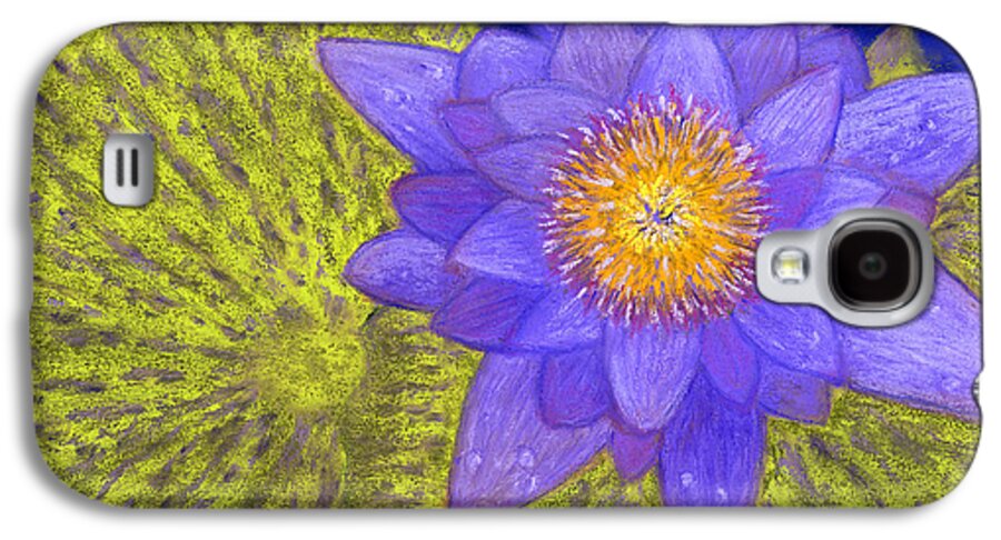 Flower Galaxy S4 Case featuring the painting Purple Pond Lily by Ginny Neece