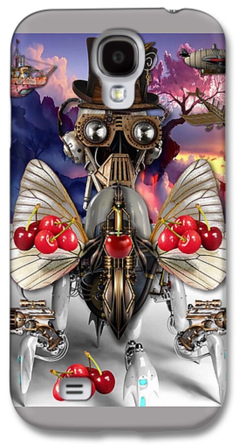 Flight Galaxy S4 Case featuring the mixed media Robot Cherry by Marvin Blaine