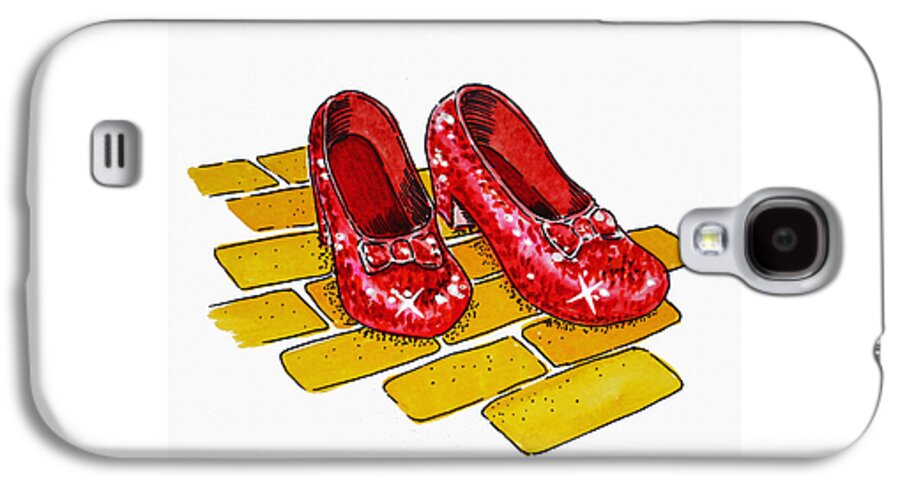 Wizard Of Oz Galaxy S4 Case featuring the painting Ruby Slippers The Wizard Of Oz by Irina Sztukowski