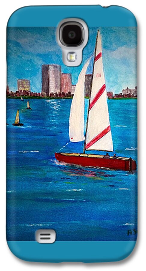 Charles River Galaxy S4 Case featuring the painting Sailing on the Charles by Anne Sands
