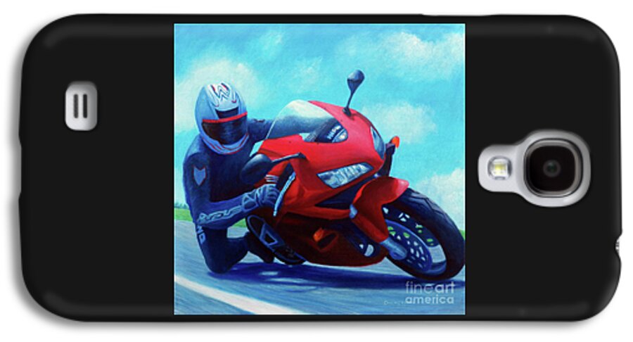 Motorcycle Galaxy S4 Case featuring the painting Sky Pilot - Honda CBR600 by Brian Commerford