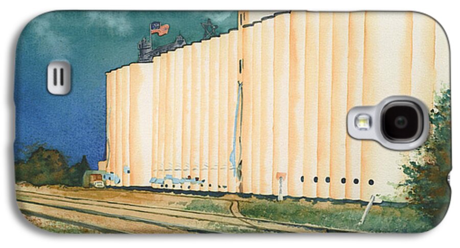 Kansas Galaxy S4 Case featuring the painting Sullivan Elevator Ulysses KS by Tracy L Teeter 