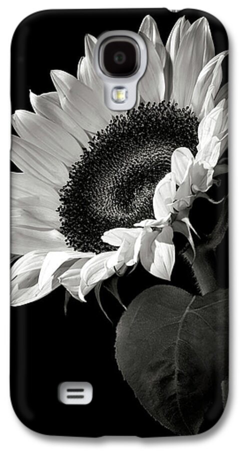 Flower Galaxy S4 Case featuring the photograph Sunflower in Black and White by Endre Balogh
