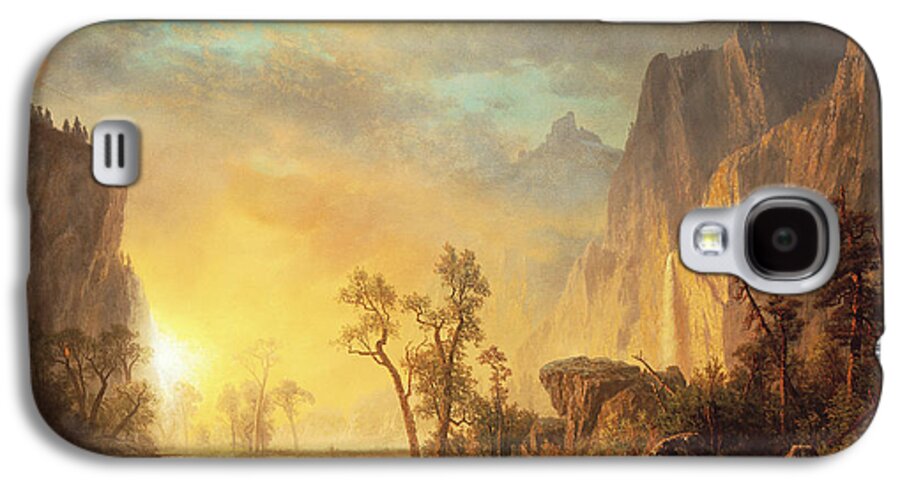 Bierstadt Galaxy S4 Case featuring the painting Sunset in the Rockies by Albert Bierstadt