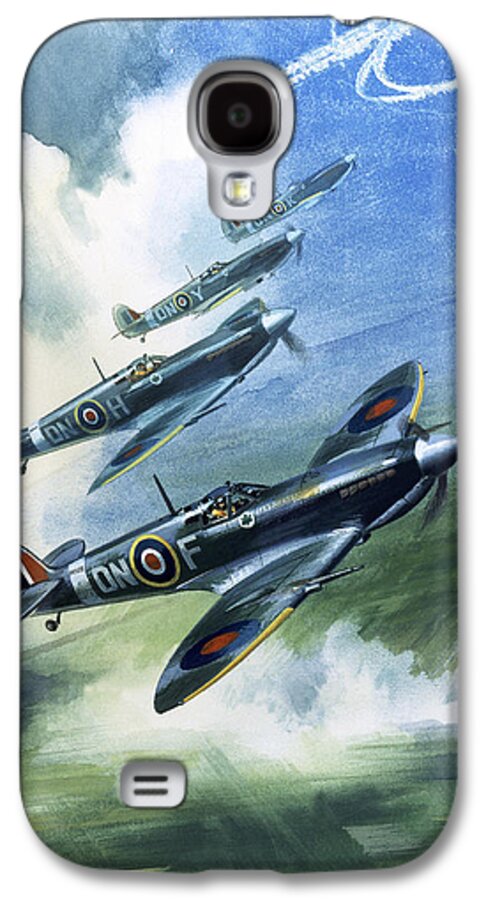 The Galaxy S4 Case featuring the painting The Supermarine Spitfire Mark IX by Wilfred Hardy