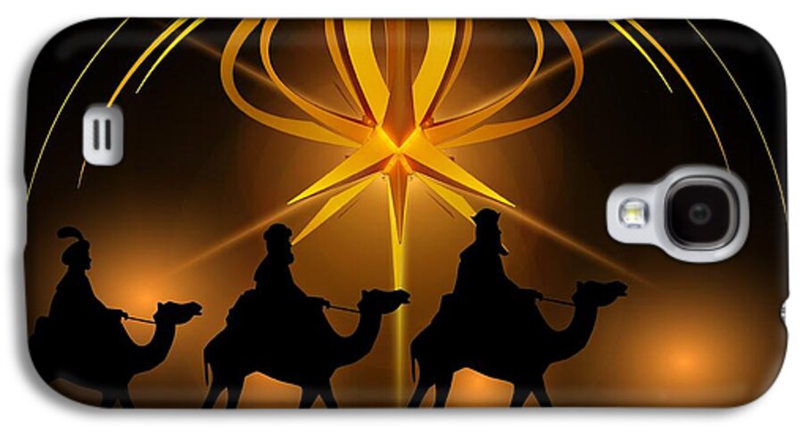 Christmas Three Wise Men Galaxy S4 Case featuring the mixed media Three Wise Men Christmas Card by Bellesouth Studio