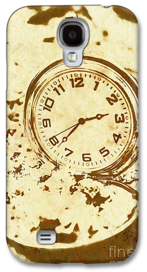 Vintage Galaxy S4 Case featuring the photograph Time worn vintage pocket watch by Jorgo Photography